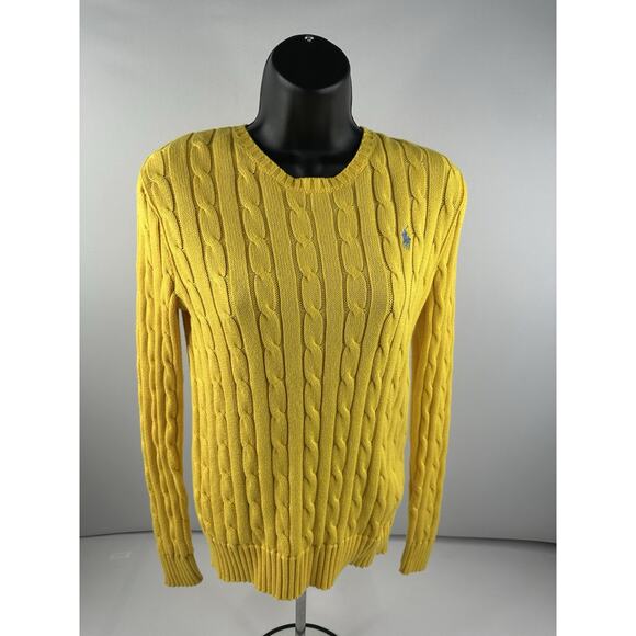 Polo Ralph Lauren Women’s Cable Knit Cotton Sweater Yellow Size XS - Picture 1 of 7